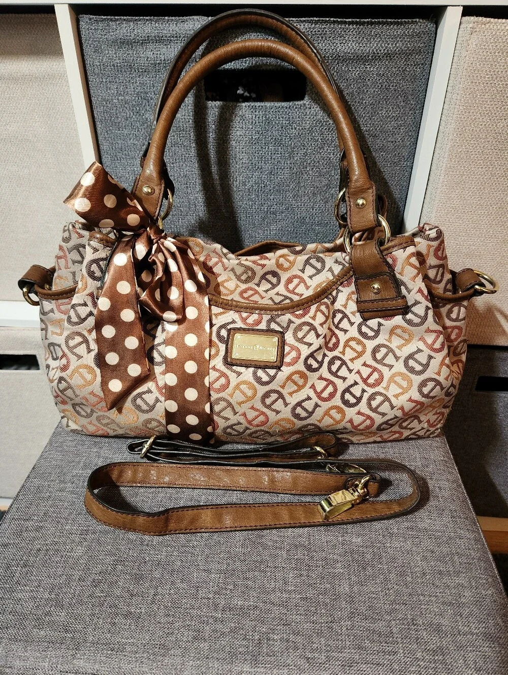 Etienne Aigner Vintage Signature Jacquard Satchel